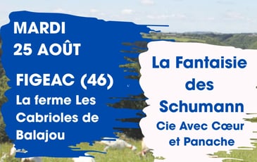 Théâtre dans les fermes à la ferme Les Cabrioles de Balajou à Figeac (46) le 25 août