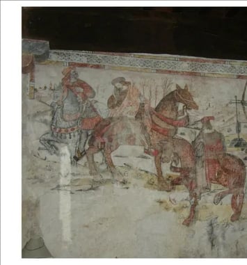 Venez contempler la peinture murale du « Dit des trois morts et des trois vifs »