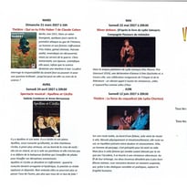 Programme des spectacles : "Vivre à Bélaye"