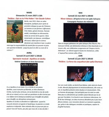 Programme des spectacles : "Vivre à Bélaye"