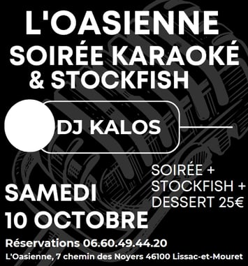 Soirée karaoké à l'Oasienne, Lissac et Mouret
