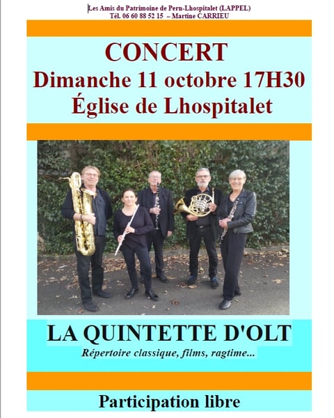 Concert en l'église de Lhospitalet : Le Quintette d'Olt