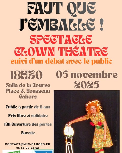 Spectacle clown-théâtre "Faut que j'emballe!"